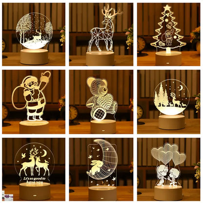 Romantic Love 3D Lamp Acrylic Led Night Lights Children's Table Lamp Christmas Neon Sign Lights Valentine's Day Birthday Gifts
