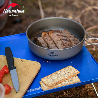 Naturehike Titanium Tableware Foldable Pot Frying Pan Titanium Cup Outdoor Picnic Utensils Tableware Hiking Camping Cookware