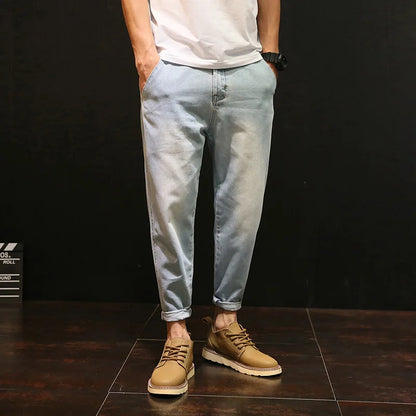 High Quality 2022 Spring Summer Casual Washing Vintage Hip Hop Student Teenagers Thin Jeans Men Loose Harem Pants Male