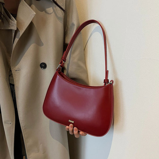 Red Underarm Shoulder Bags for Women 2023 New Texture Leather Crossbody Bag Luxury Designer Wedding Bride Handbags Trend