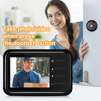 WSDCAM 2.4Inch LCD Video Peephole Doorbell Camera IR Night Vision Video Eye Door Bell Visual Doorbell Smart Home Outdoor Camera