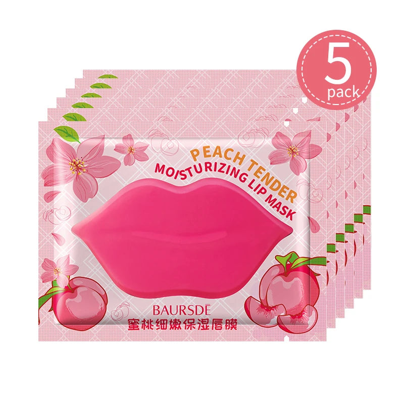 5/8Pcs Lip Plumper Crystal Collagen Lip Mask Pads Moisture Essence Anti Ageing Wrinkle Patch Pad Gel Scrub Lips Care Enhancer