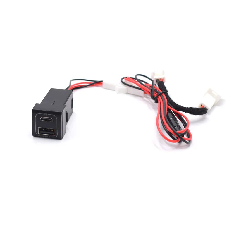 PD3.0 ( Type-C ) & USB QC3.0 Mobile Phone Quick Car Charger for Toyota Camry Corolla Rav4 Prado 2019 2020 2021