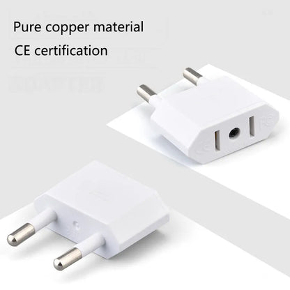US Jack To EU Plug Outlet Travel Charger Power Socket Adapter USA To Europe European Regulation Charging Converter Plug