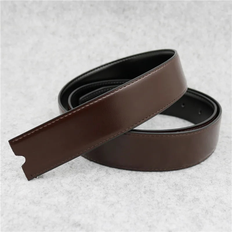 3.3cm Width High Quality Brand Belt Pure Cowhide Belt Strap No Buckle Genuine Leather Belts Pin Buckle Belt With Holes For Men
