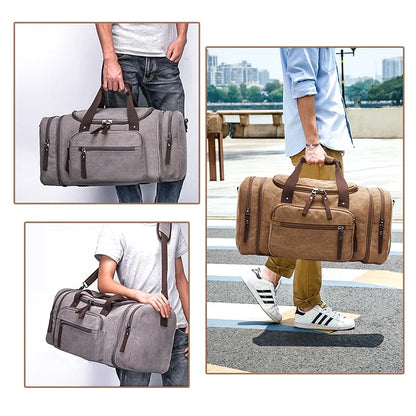 MARKROYAL Mens Canvas Travel Duffel Male Large Capacity Travel Bags Travel Tote Carry on Crossbody bag Overnight Dropshipping