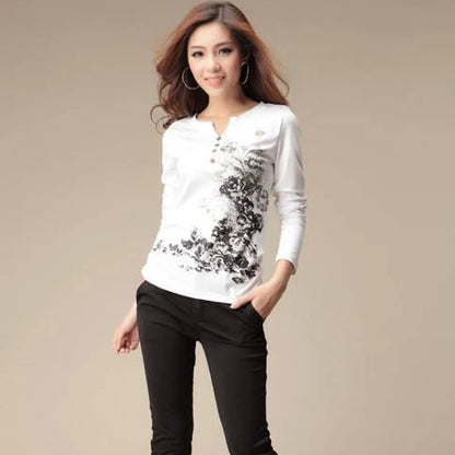 shintimes Graphic Tees Women Tshirt Long Sleeve T Shirt Women Tops Fashion 2022 Cotton T-Shirt Camisetas Mujer Tee Shirt Femme