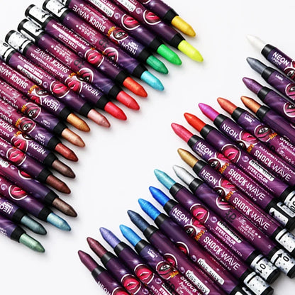 2 In 1 Pearlescent Eyeshadow Lipstick Stick Pencil Waterproof Glitter Matte Eye Shadow Makeup Pigment Silkworm Eyeshadow Pen