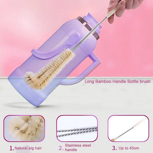 Long Handle Right Angle Cleaning Brush Water Cup Kettle Big Bottle Cleaning Equipment Home Cup With Cleaning Brush