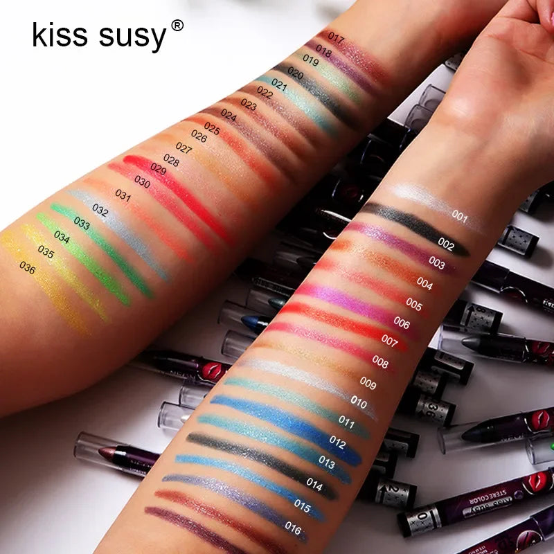 2 In 1 Pearlescent Eyeshadow Lipstick Stick Pencil Waterproof Glitter Matte Eye Shadow Makeup Pigment Silkworm Eyeshadow Pen