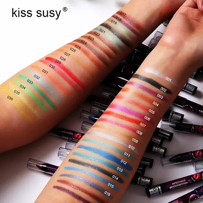 2 In 1 Pearlescent Eyeshadow Lipstick Stick Pencil Waterproof Glitter Matte Eye Shadow Makeup Pigment Silkworm Eyeshadow Pen