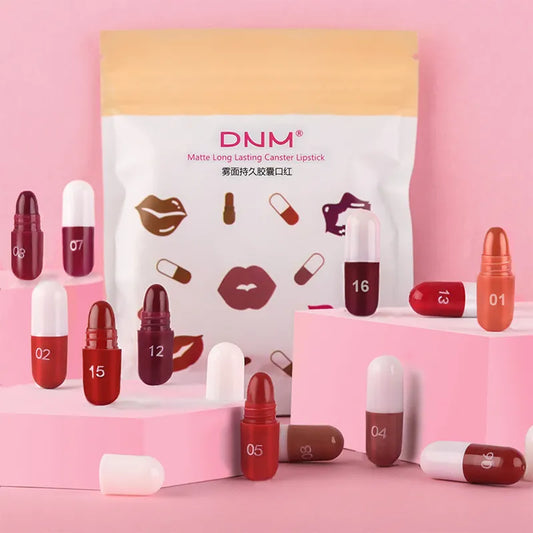 18 Colors Velvet Nude Matte Capsule Lipstick Mix Waterproof Makeup Beauty Long Lasting Lip Mini Protable Cosmetic Beauty