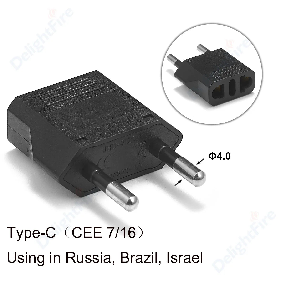 EU Plug Adapter Travel Adapter CN US To EU KR Brazil Israel Black/White Power Adapter Electrical Plug Converter Sockets Outlet
