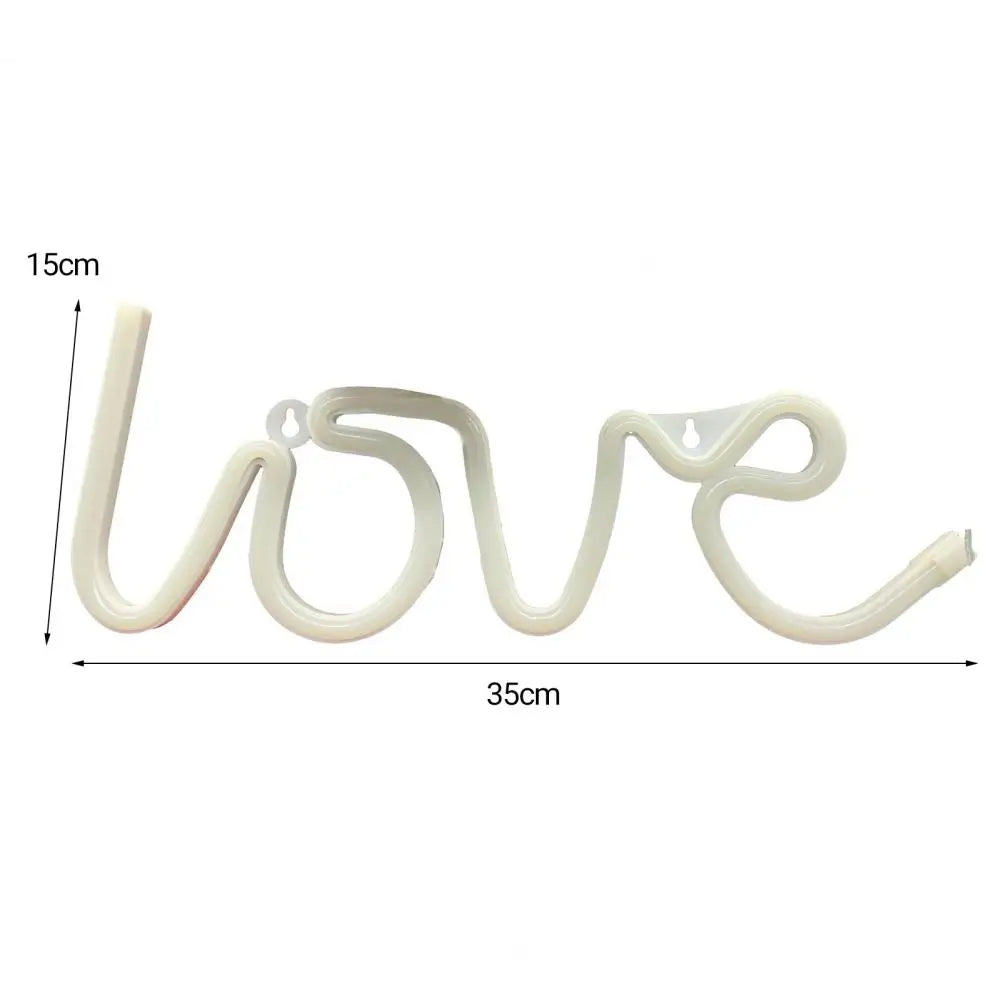 Practical Neon Sign Decor Adorable Appearance Neon Lamp Energy-Saving Love Shape LED Neon Sign Light  Extremely Safe