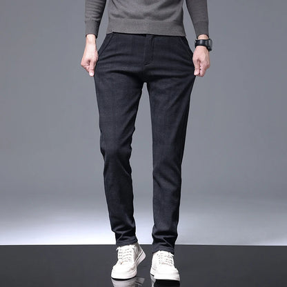 2023 New Plaid Pants Men Business Slim Fit Cotton Party High Quality Brand Clothing Casual Formal Long Trousers Male 28-38