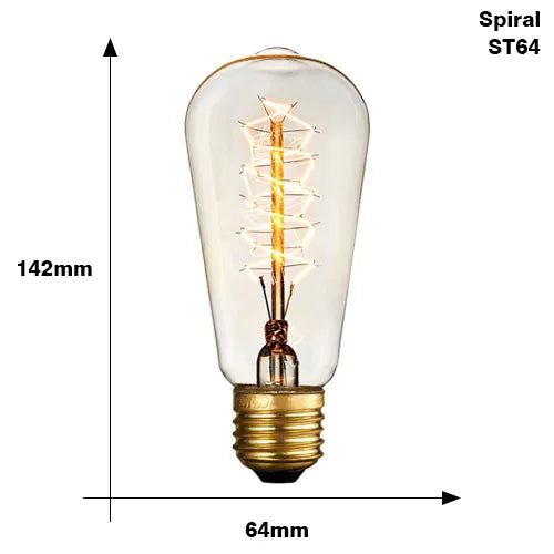 Vintage Edison Bulb E27 ST64 T10 T45 G80 G95 40W Chandelier Pendant Lights 220V LED Lamp Incandescent Light Rope Lamp Holder E27