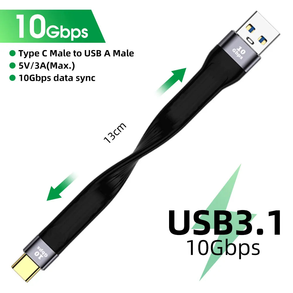 ANMONE USB 4.0 3.1 Cable Type C 60W 100W Fast Charging Cable Short Mobile Phone Charger Cord 10Gbps 40Gbps Data Cable for Xiaomi