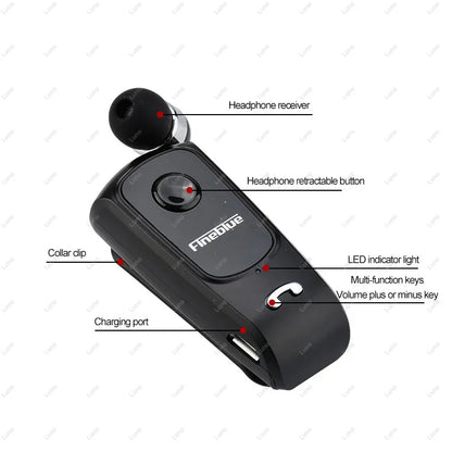 Fineblue F920 Wireless Earphone Bluetooth Headset Ears in Lotus with Wire Clip Heaphones Handsfree Earbuds Retractable Earphones