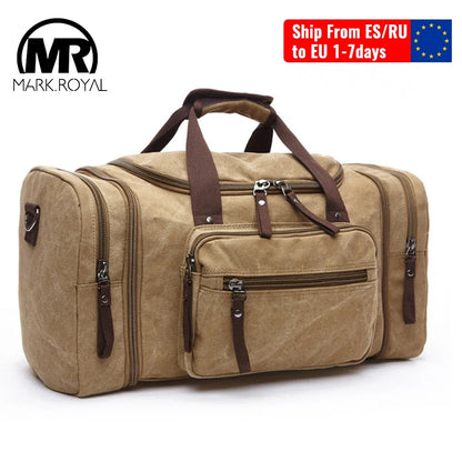 MARKROYAL Mens Canvas Travel Duffel Male Large Capacity Travel Bags Travel Tote Carry on Crossbody bag Overnight Dropshipping
