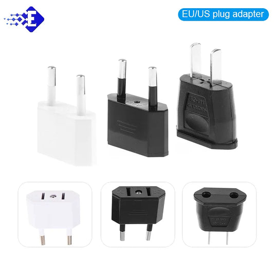 US Jack To EU Plug Outlet Travel Charger Power Socket Adapter USA To Europe European Regulation Charging Converter Plug