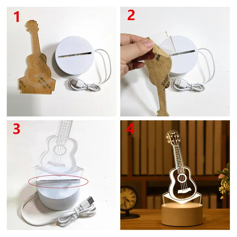 Romantic Love 3D Lamp Acrylic Led Night Lights Children's Table Lamp Christmas Neon Sign Lights Valentine's Day Birthday Gifts