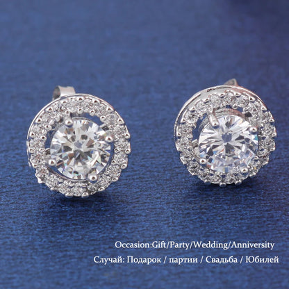 Classic Round  AAA+ Cubic Zirconia Stud Earrings For Women Party Gift Crystal Earings Fashion Jewelry For Men oorbellen AE177