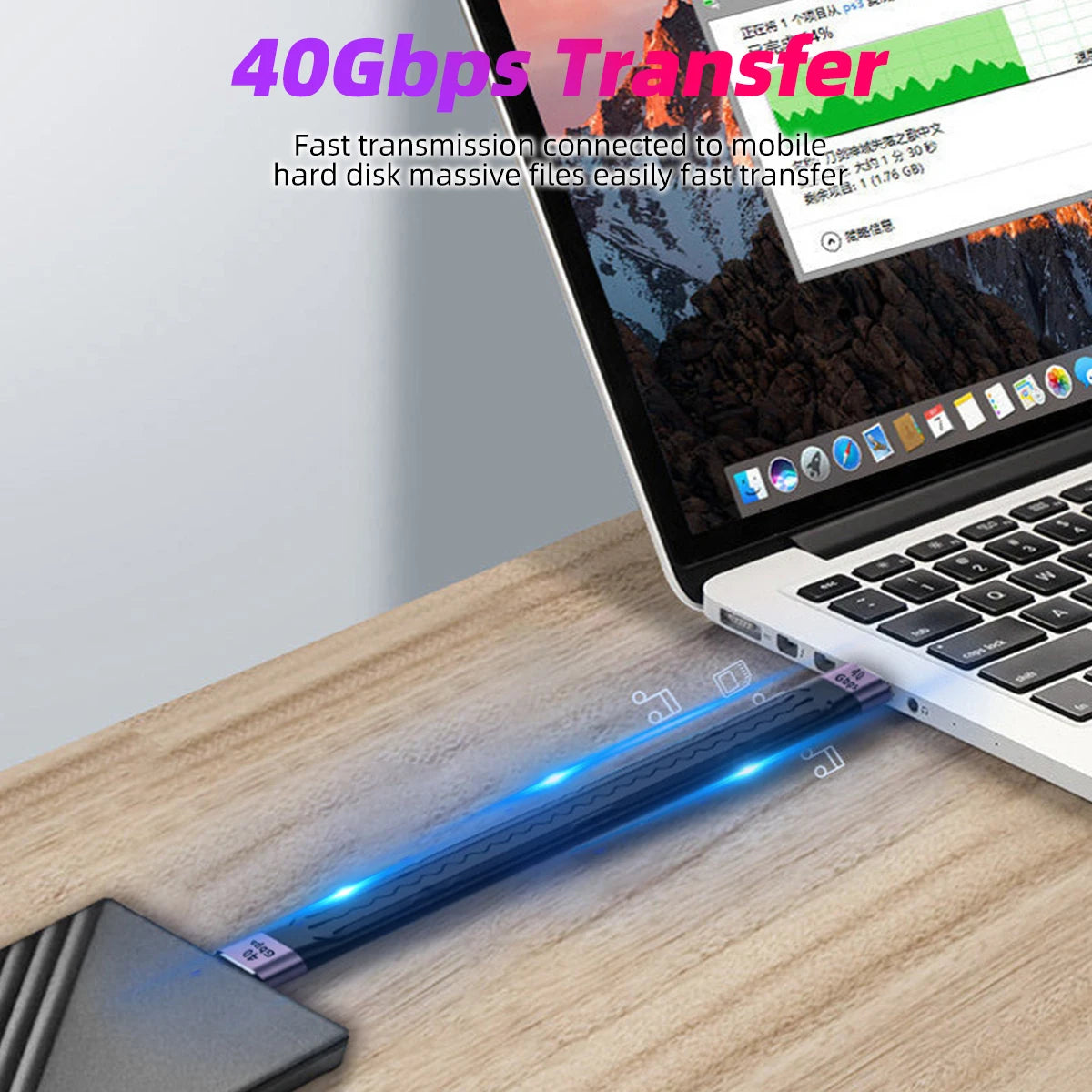 ANMONE USB 4.0 3.1 Cable Type C 60W 100W Fast Charging Cable Short Mobile Phone Charger Cord 10Gbps 40Gbps Data Cable for Xiaomi