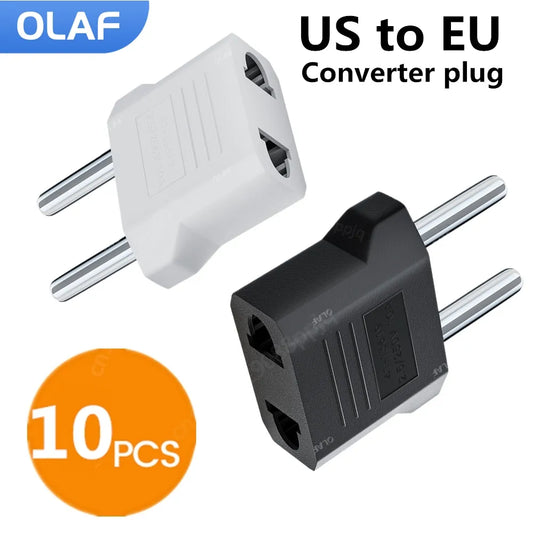 1-10pcs EU Euro KR Plug Adapter US to EU Plug Adapter Travel KR EU Adapter Electric EU KR Plug Converter Power Sockets AC Outlet